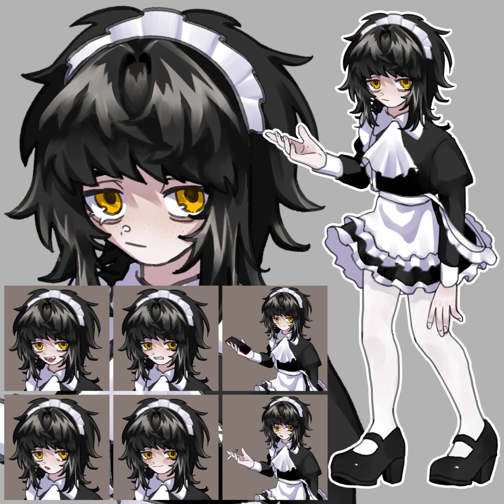 立ち絵素材_ダウナーなメイドさん