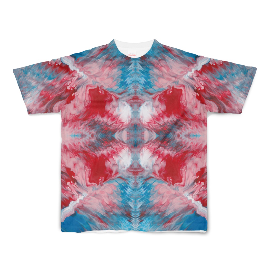 色彩の羽根 全面Tシャツ 001