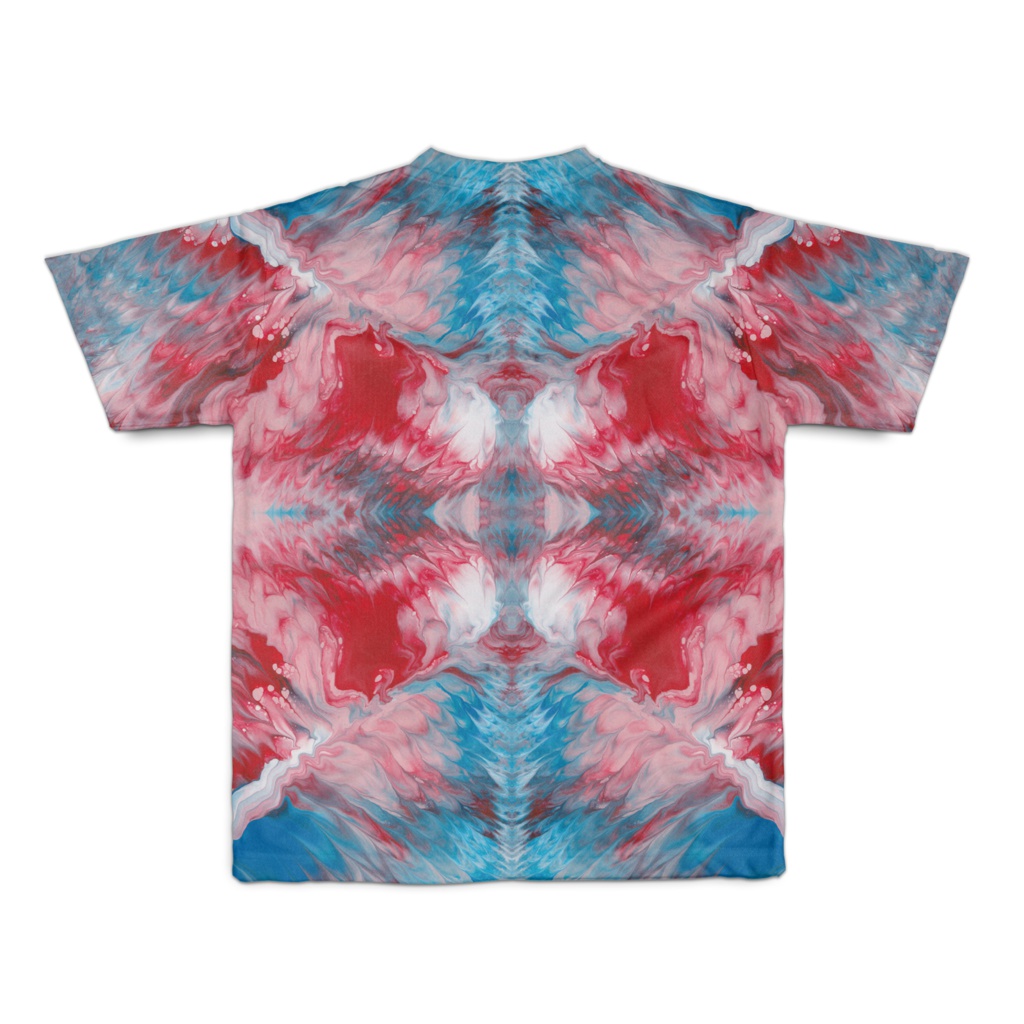 色彩の羽根 全面Tシャツ 001