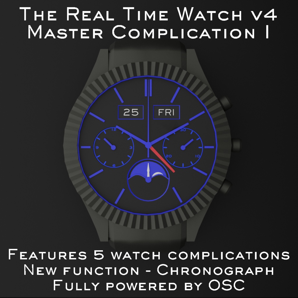 腕時計 Master Complication I : Real Time watch system v4 for VRChat 3.0. avatars