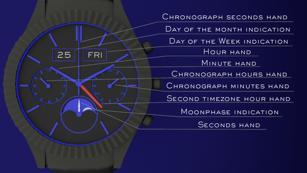 腕時計 Master Complication I : Real Time watch system v4 for VRChat 3.0. avatars