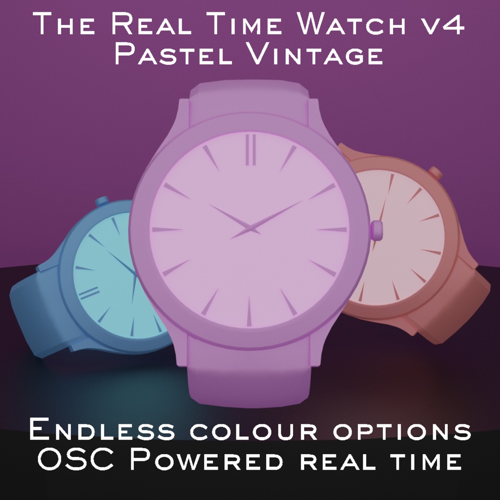 Pastel Vintage Realtime OSC Watch v4 system for VRChat 3.0. avatars