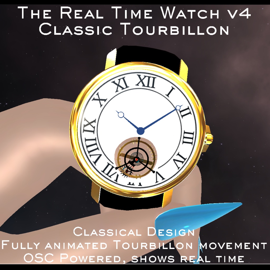 腕時計 Classic Tourbillon Realtime Watch v4 system for VRChat 3.0. avatars