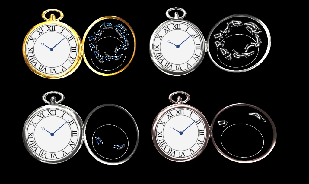 腕時計 Realtime Watch v4 The Northern Sky Pocket Watch for VRChat 3.0. avatars