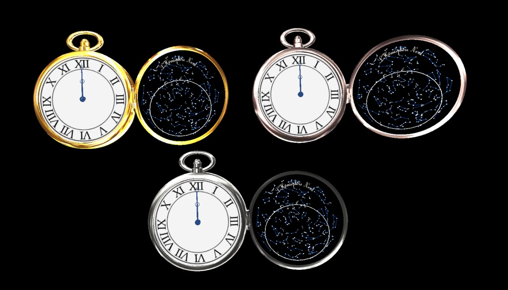 腕時計 Realtime Watch v4 The Northern Sky Pocket Watch for VRChat 3.0. avatars