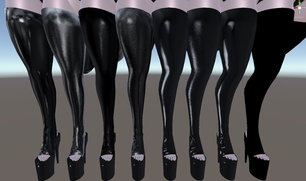 Leather High Heels (8 Preset Materials included)