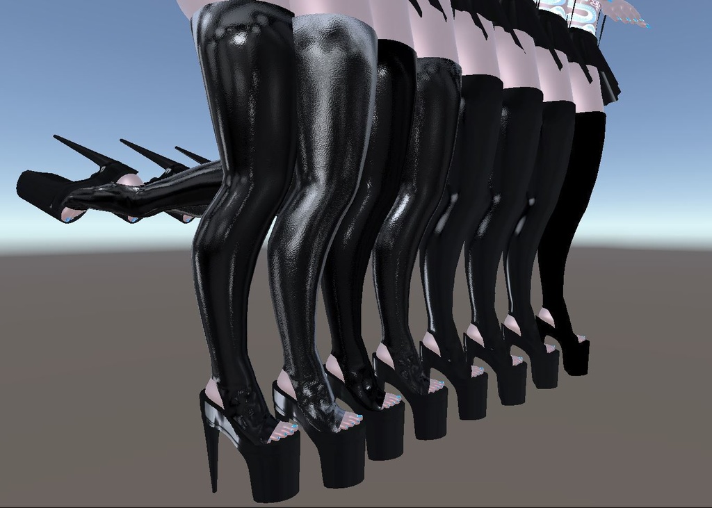 Leather High Heels (8 Preset Materials included)