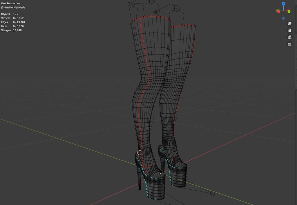 Leather High Heels (8 Preset Materials included)