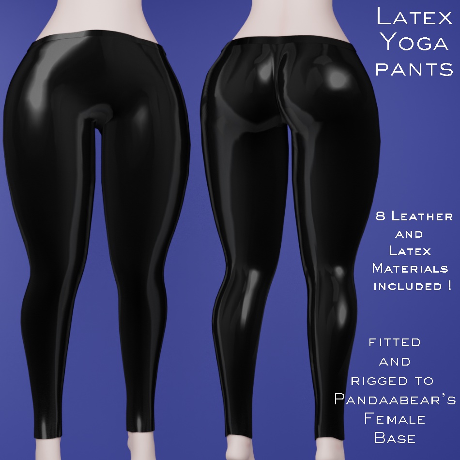 Latex Yoga Pants with 8 Latex or Leather materials COMMERCIAL LICENSE