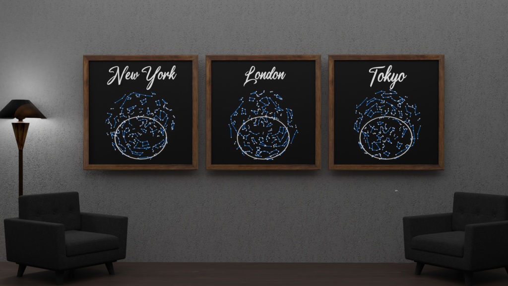 The Northern Hemisphere Stars Display for VRChat 3.0 Worlds (15 Different timezones display !)