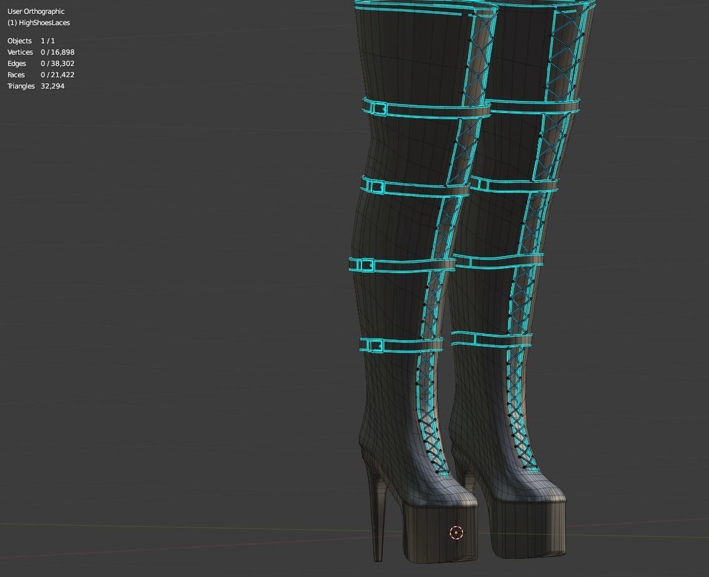 Leather/Latex High Boots with Laces (5 Preset Materials included) COMMERCIAL LICENSE