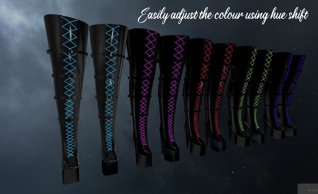 Leather/Latex High Boots with Laces (5 Preset Materials included) COMMERCIAL LICENSE