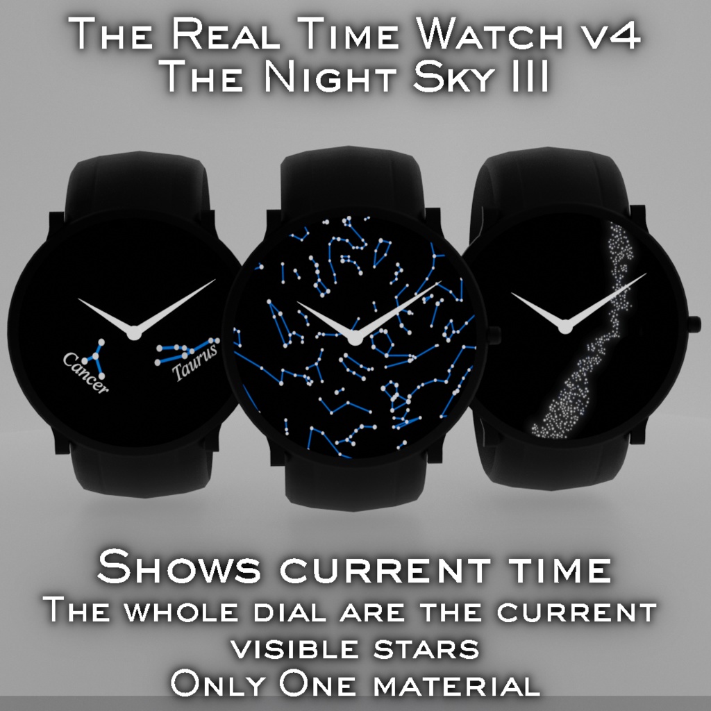 腕時計 Realtime WatchV4 : The Night Sky Watch III for VRChat 3.0. avatars