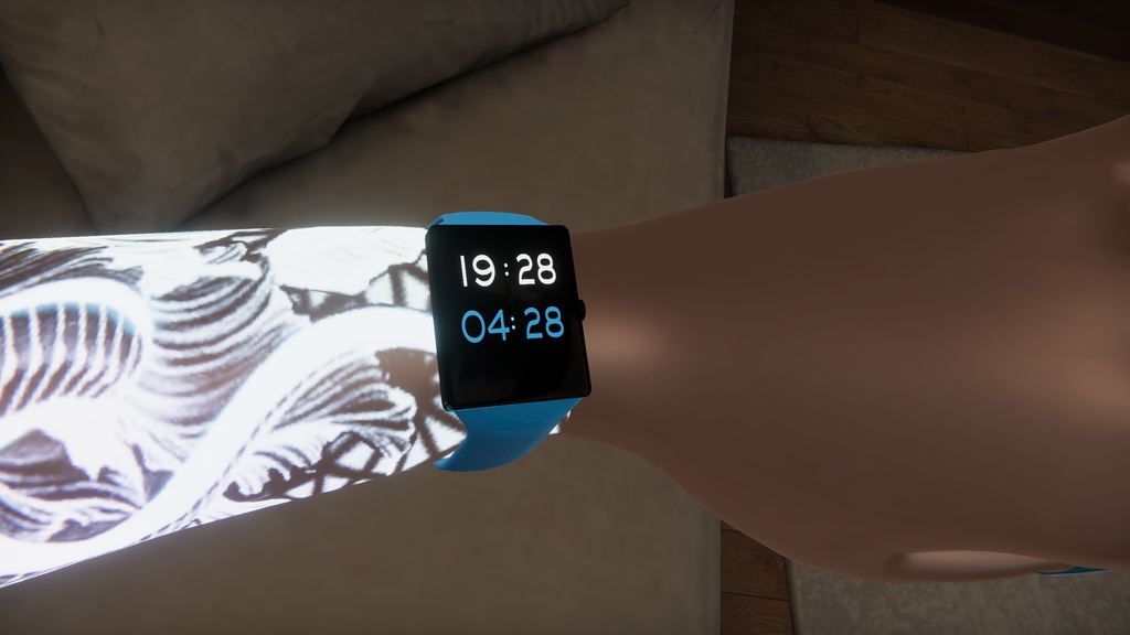 腕時計 Realtime OSC Double Timezone Smartwatch for VRChat 3.0 avatars