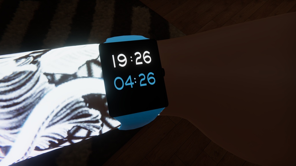 腕時計 Realtime OSC Double Timezone Smartwatch for VRChat 3.0 avatars