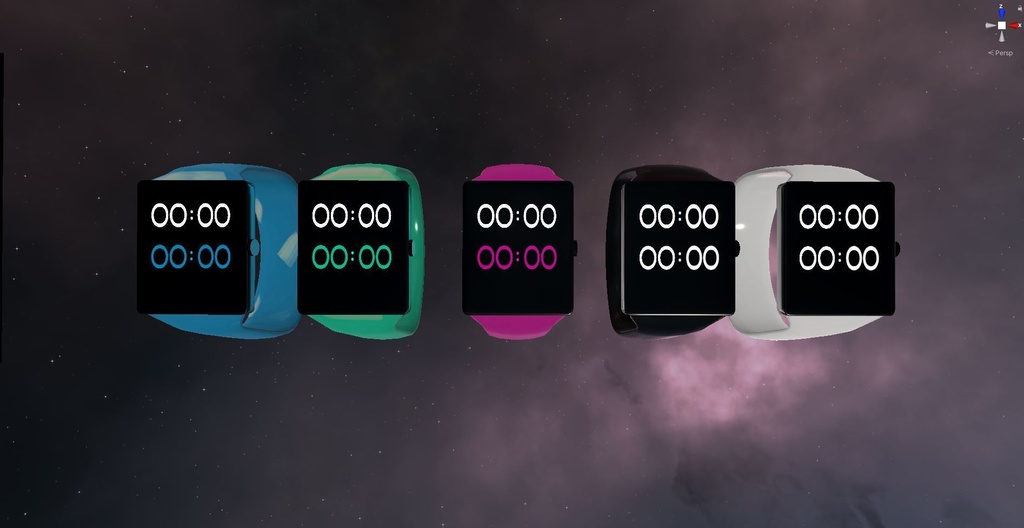 腕時計 Realtime OSC Double Timezone Smartwatch for VRChat 3.0 avatars