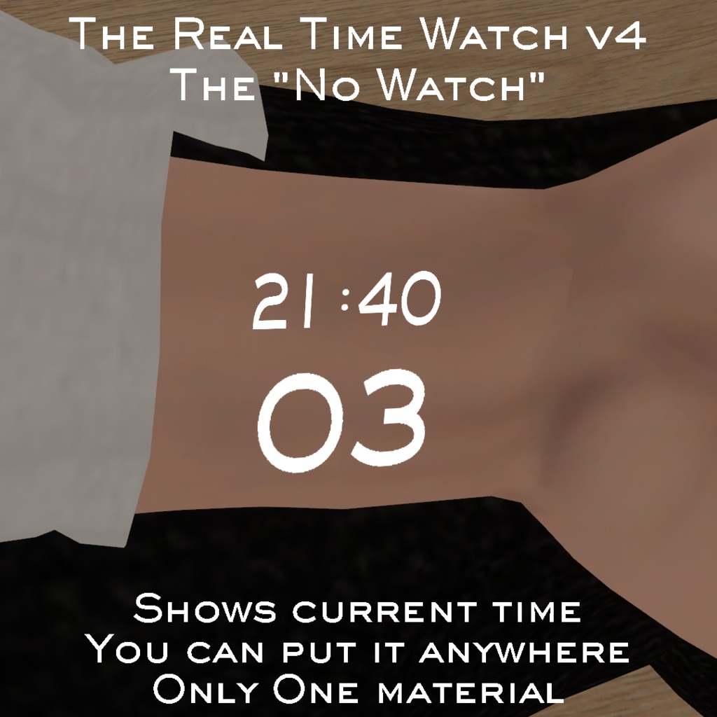 腕時計 Realtime OSC Watch, the "No Watch" for VRChat 3.0 avatars VRChat 3.0アバター向けのリアルタイムOSCウォッチ、"ノーウォッチ"