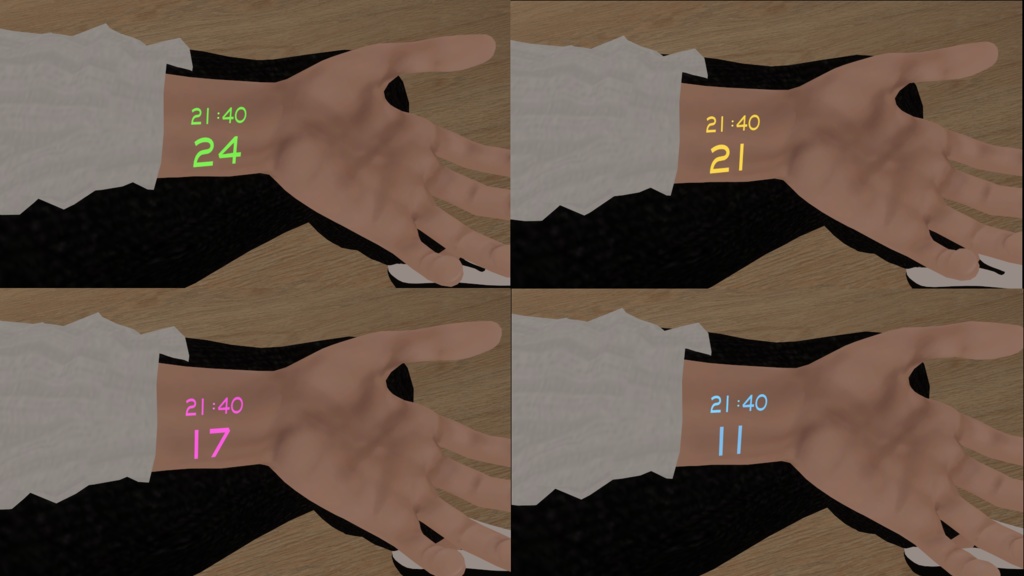 腕時計 Realtime OSC Watch, the "No Watch" for VRChat 3.0 avatars VRChat 3.0アバター向けのリアルタイムOSCウォッチ、"ノーウォッチ"