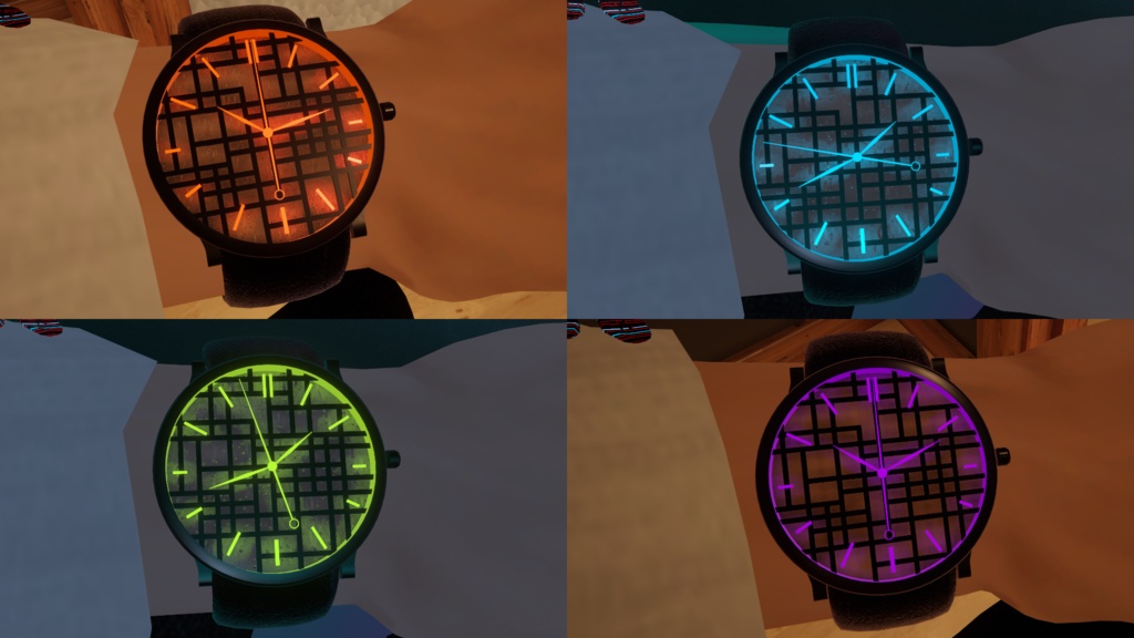 腕時計 The Wireframe Realtime Watch v4 OSC system for VRChat 3.0. avatars