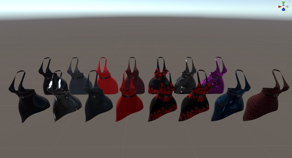 Summer Top and 2 Skirts set for VRChat Avatars - 7 Texture sets - Rigged to Pandaabase - Commercial