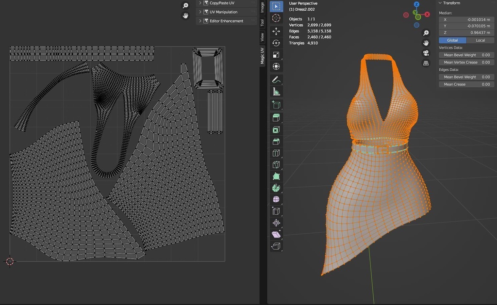 Summer Top and 2 Skirts set for VRChat Avatars - 7 Texture sets - Rigged to Pandaabase - Commercial