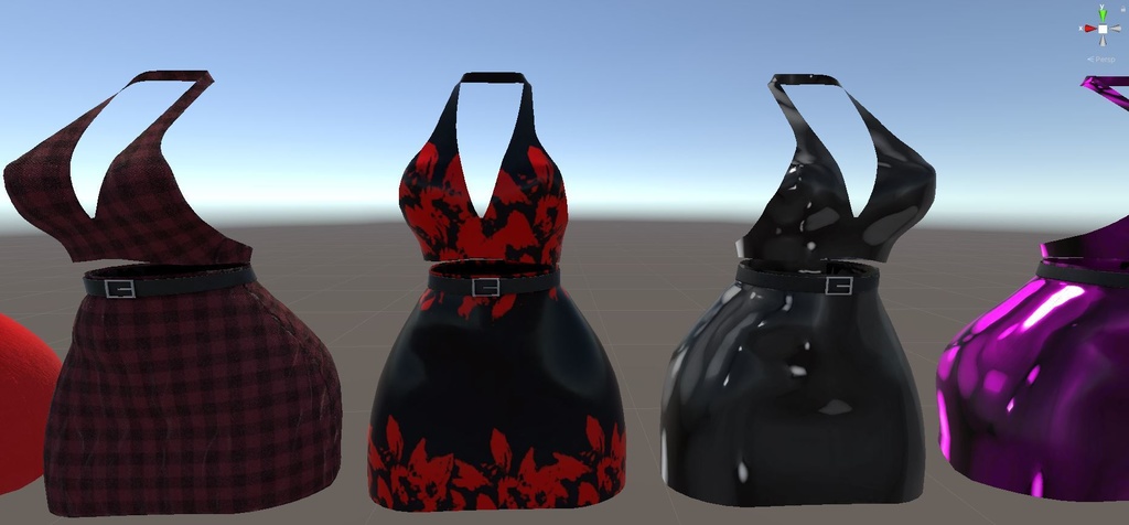 Summer Top and 2 Skirts set for VRChat Avatars - 7 Texture sets - Rigged to Pandaabase - Commercial