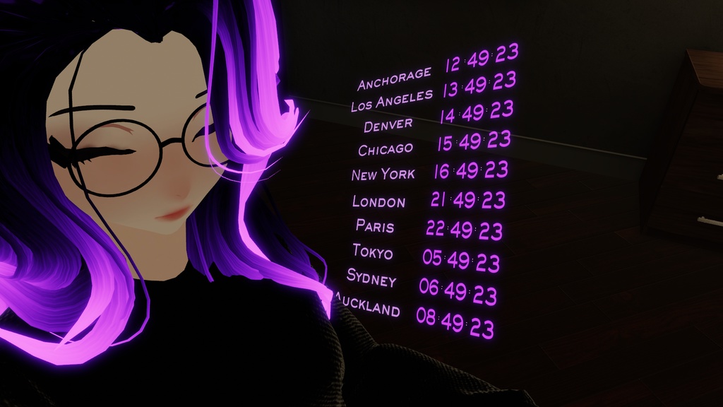 The 10 Timezones Around the World OSC Watch Clock system for VRChat 3.0. avatars