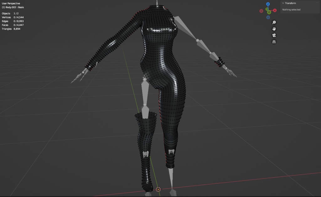 Asymetric Latex Bodysuit "Aria" for VRChat avatars COMMERCIAL LICENSE