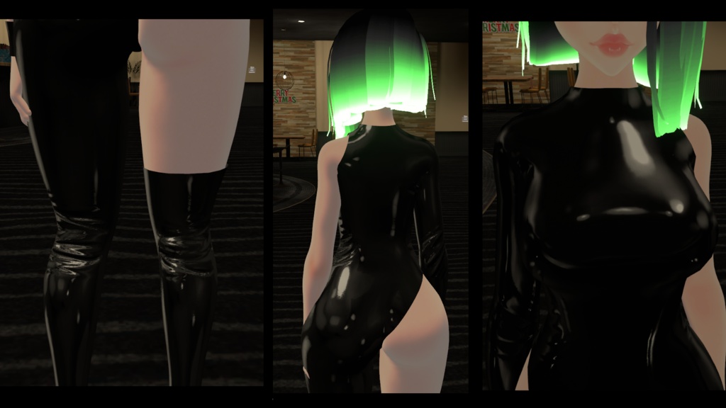 Asymetric Latex Bodysuit "Aria" for VRChat avatars COMMERCIAL LICENSE