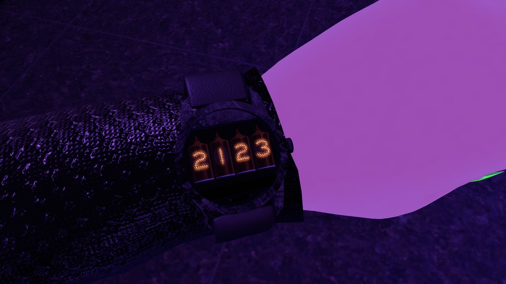 The Nixie Watch Realtime OSC Watch v4 system for VRChat 3.0. avatar VRCFury Nixieウォッチ リアルタイムOSCウォッチ v4 システム for VRChat 3.0 アバターs
