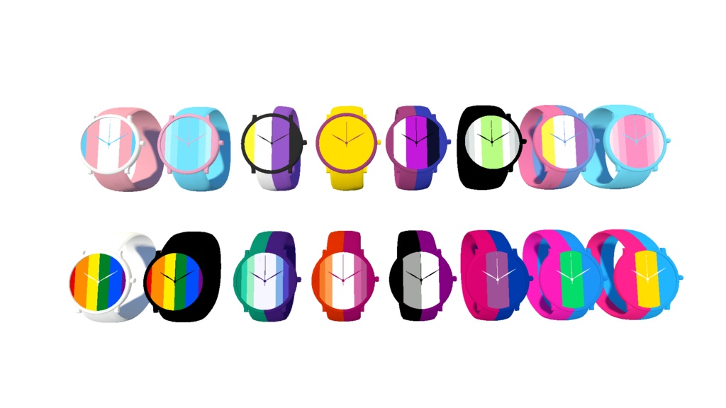 The LGBTQ+ Pride and Gender flags OSC Watch v4 system for VRChat 3.0. avatars - VRCFury - Quest Compatible