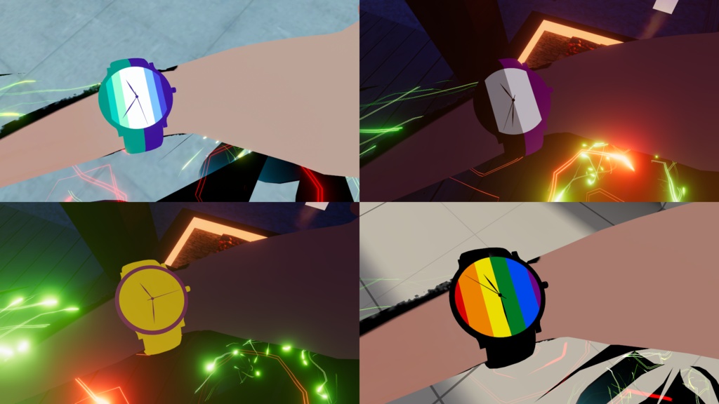 The LGBTQ+ Pride and Gender flags OSC Watch v4 system for VRChat 3.0. avatars - VRCFury - Quest Compatible