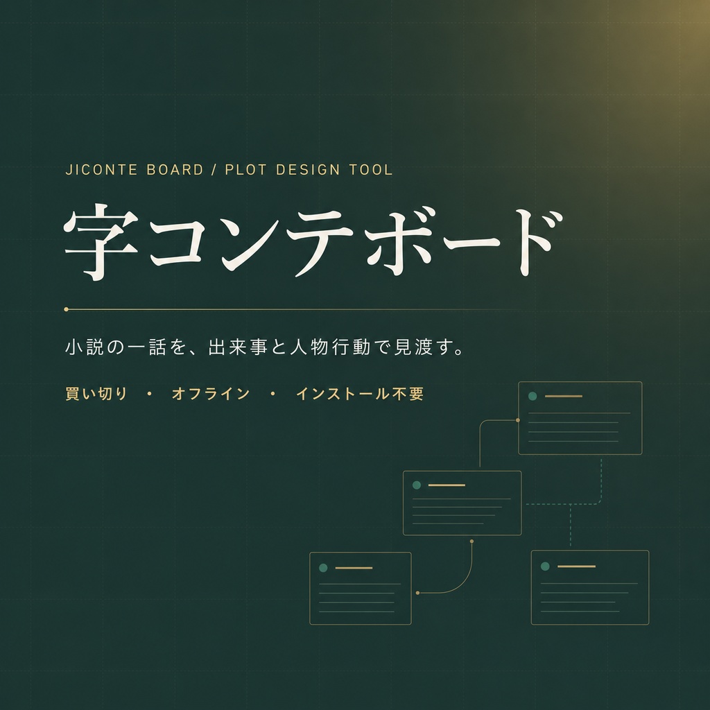 字コンテボード｜長編小説のプロット・人物行動整理ツール【無料体験版あり】