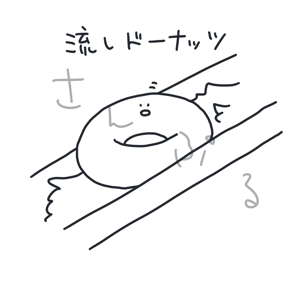 流しドーナッツTシャツ