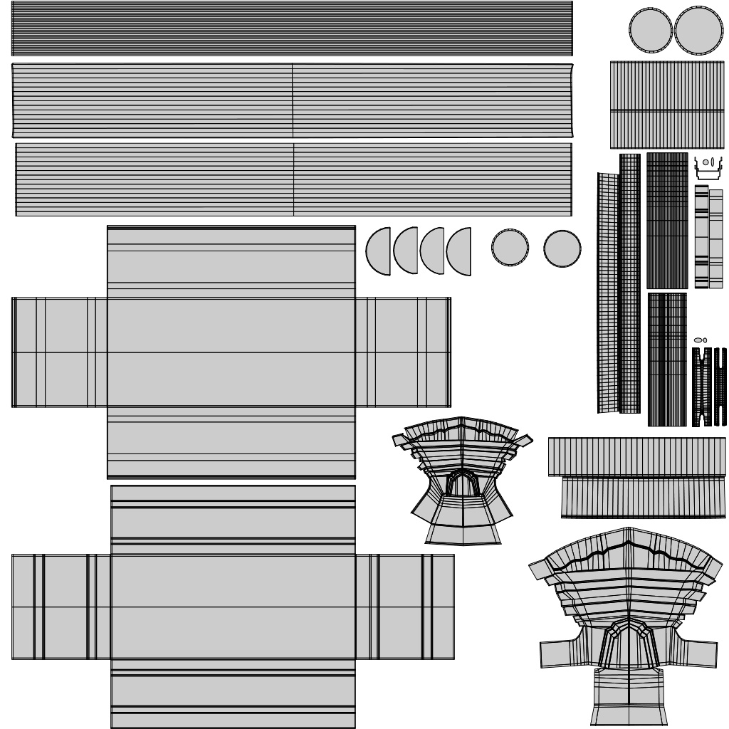 雨どい作成のパーツ9点セット※組み立て済、サンプル雨樋データ同梱