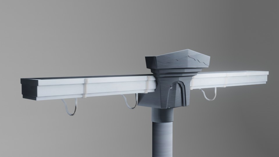 雨どい作成のパーツ9点セット※組み立て済、サンプル雨樋データ同梱