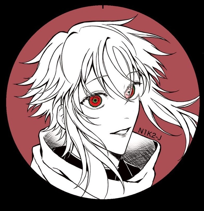 【一次創作】  紫雨/紫岐  57mm缶バッジ(擬人化)
