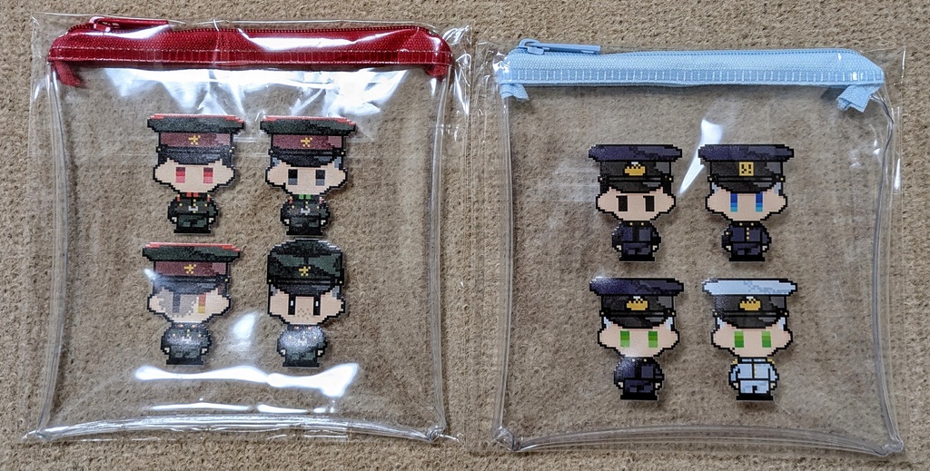 【一次創作】oc軍人 カラーファスナークリアポーチ