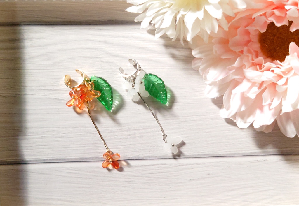 金木犀 銀木犀イヤーカフ Fallmoon Booth