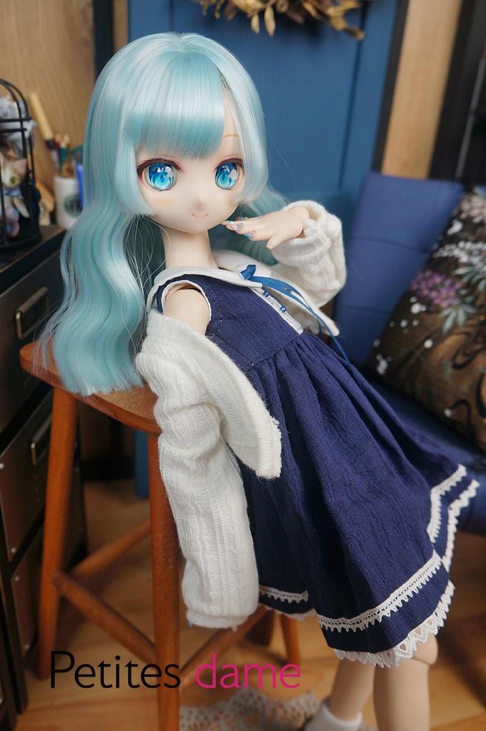 【Petites dame】MDD(S胸) お洋服セット◆暖冬散步◆紺色x白