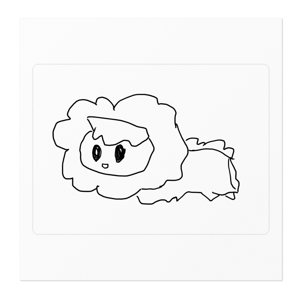 宇佐田あきらが描いた羊のステッカー