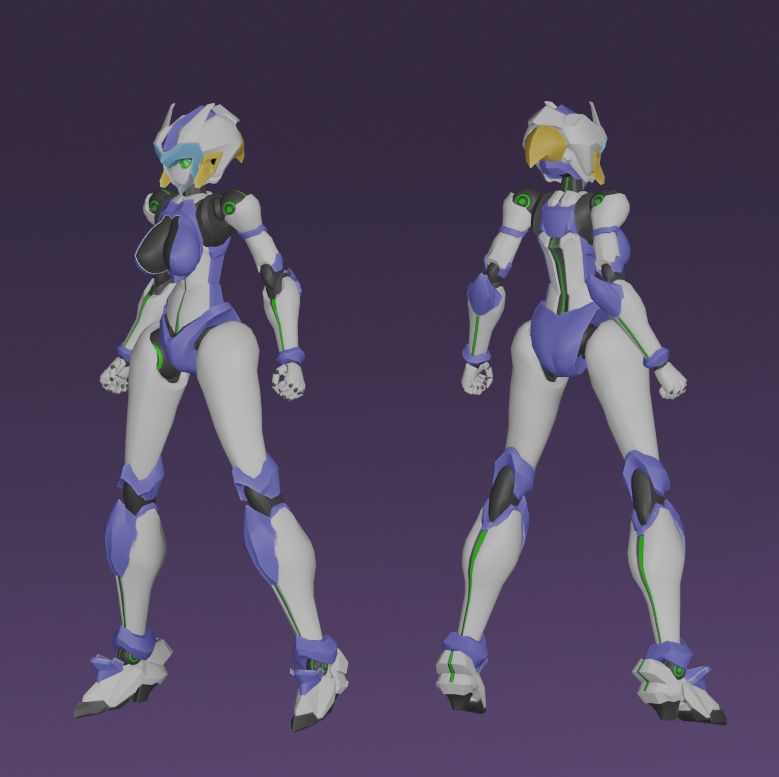【VRChatアバター使用想定 オリジナル女性型ロボットモデル】 BCW-9 ザイロ