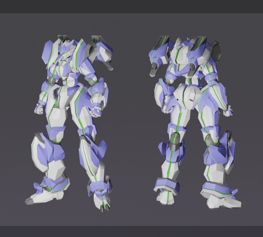 【VRChatQuest版想定ローポリゴンメカアバターモデル】BCX-8Q ユーパトルスQuest