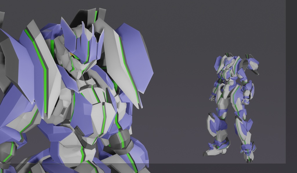 【VRChatQuest版想定ローポリゴンメカアバターモデル】BCX-8Q ユーパトルスQuest