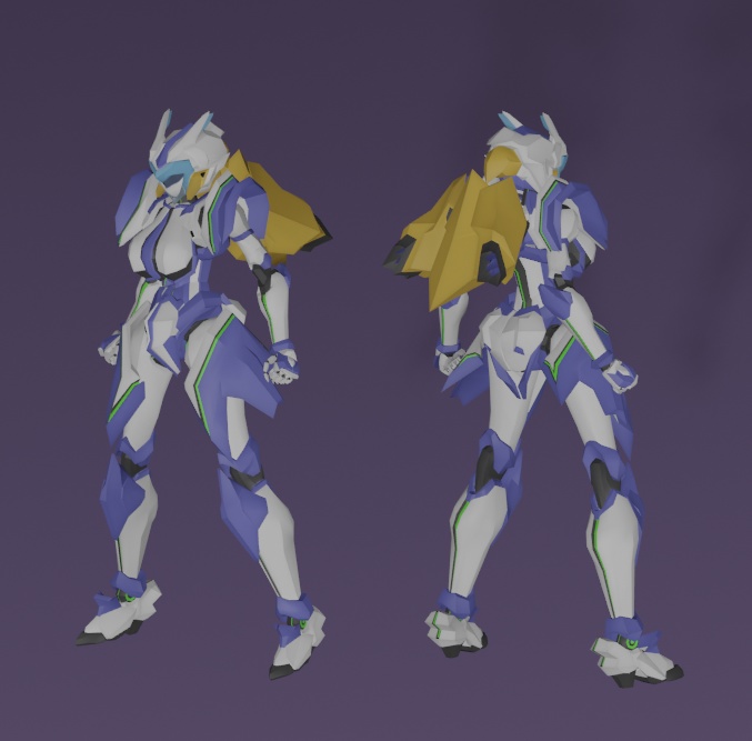 【Quest版VRChatアバター使用想定 オリジナル低ポリゴン女性型ロボットモデル】 BCW-9Q ザイロQuest