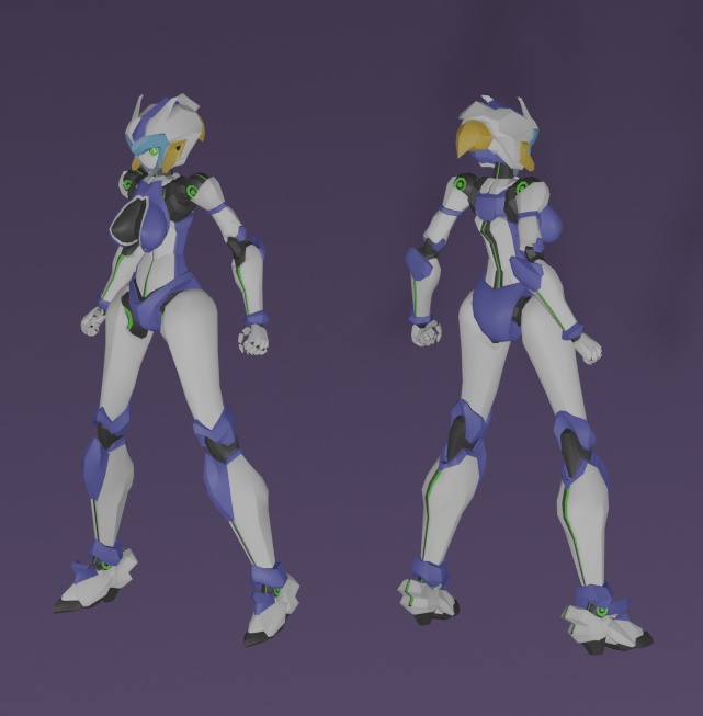 【Quest版VRChatアバター使用想定 オリジナル低ポリゴン女性型ロボットモデル】 BCW-9Q ザイロQuest