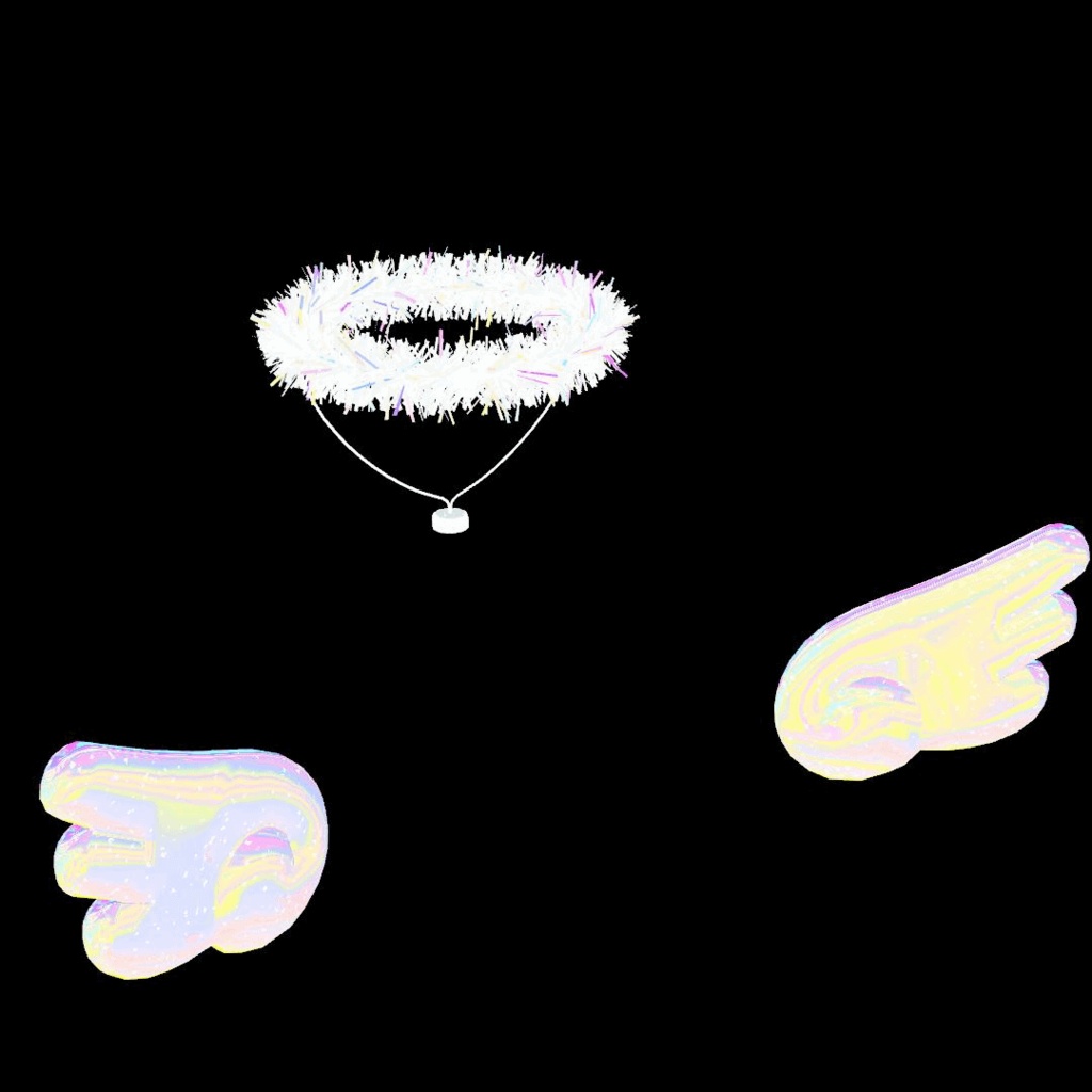 天使の輪&天使の羽根セット『オーロラモールヘイロー』【Modular Avatar】【10色】