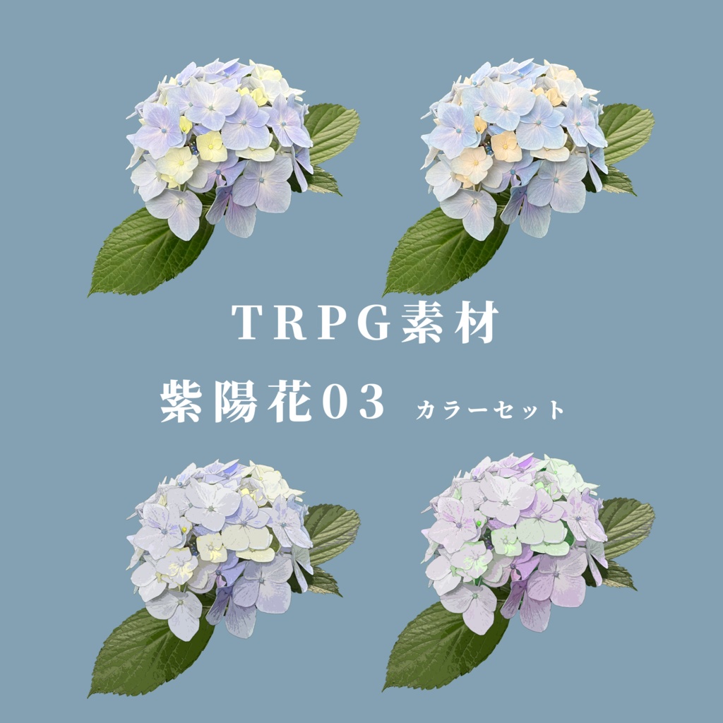 【無料/有料】紫陽花03_カラーセット【TRPG素材】