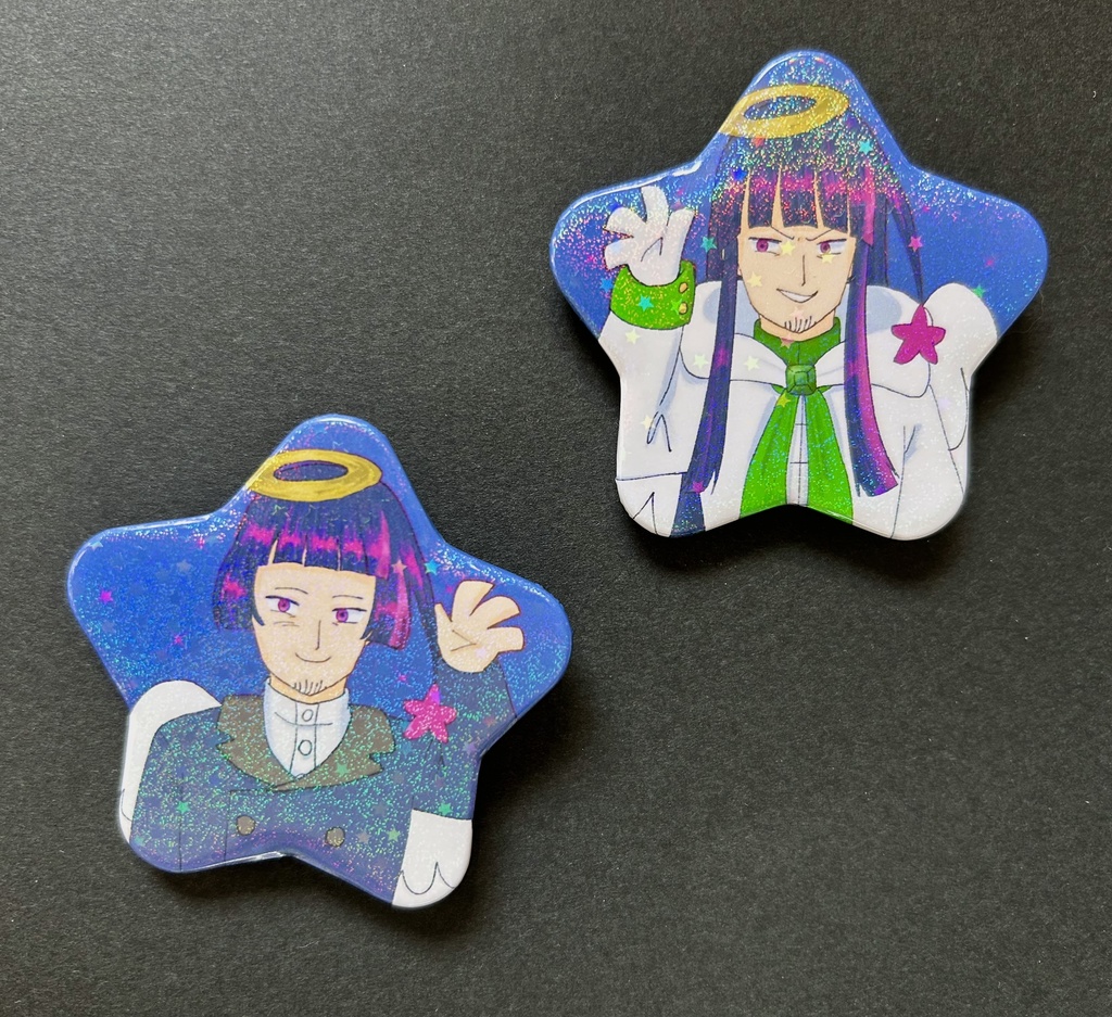 悪魔革命 オホシのキラキラ星型缶バッジ