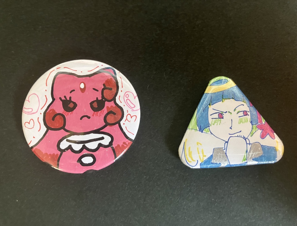 悪魔革命 手描き缶バッジとマグネット